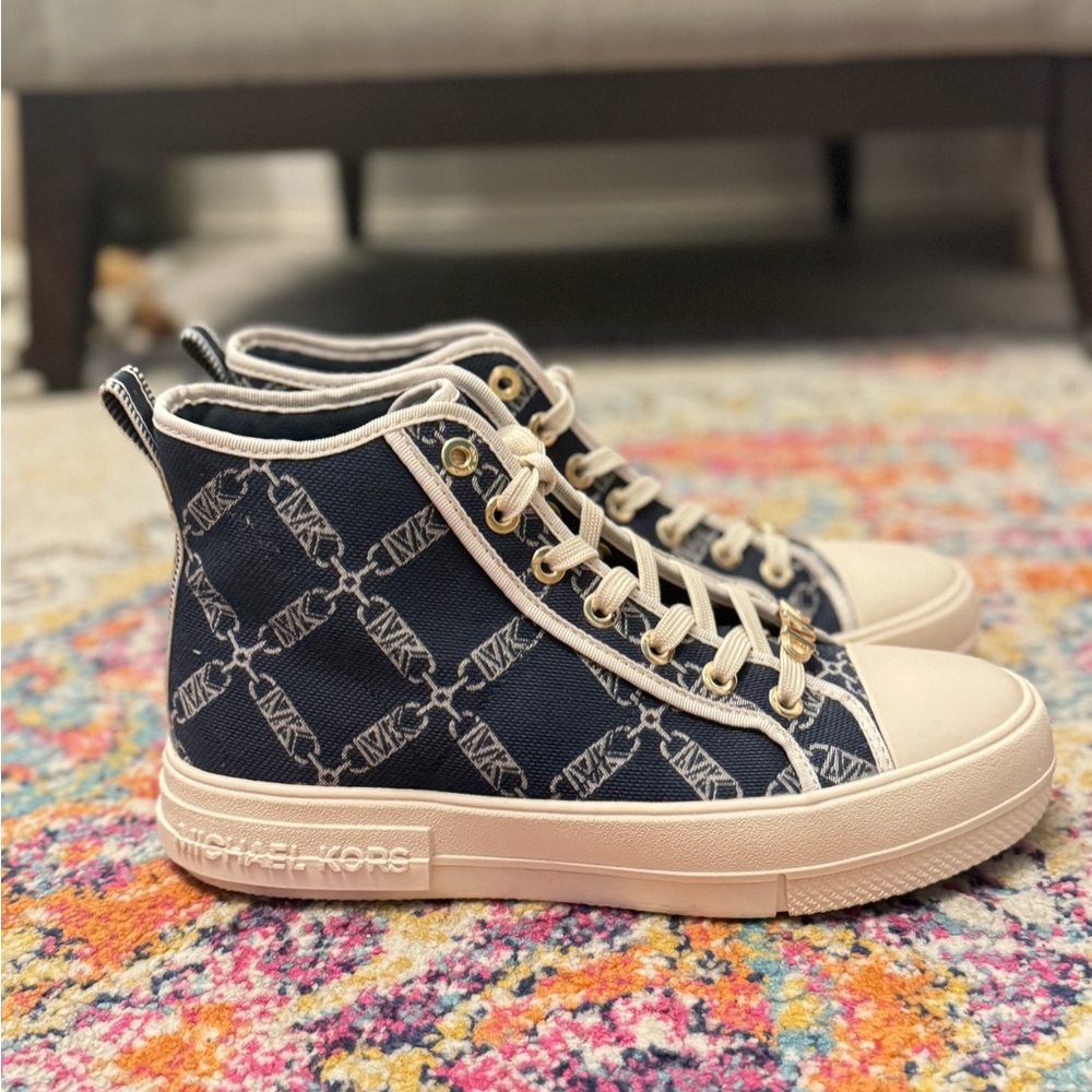 Michael Kors Evy Empire Logo Jacquard High-Top Sneaker